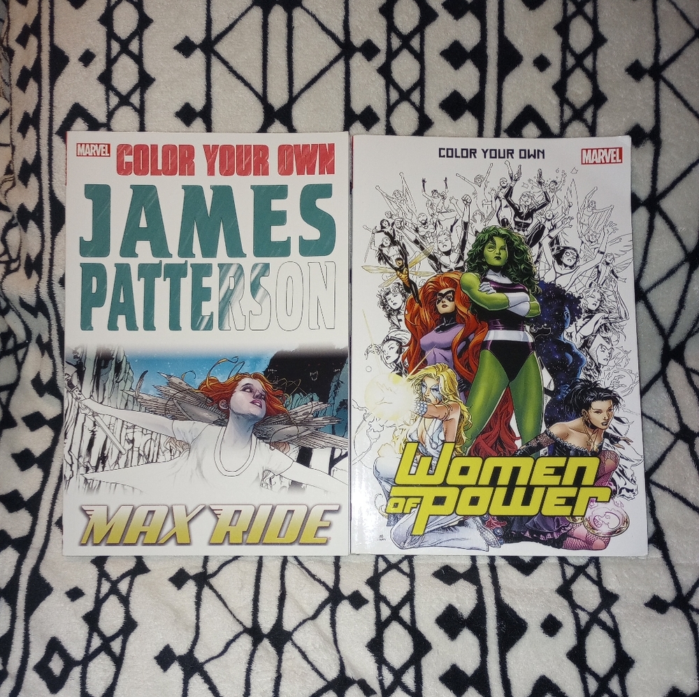 New Marvel Adult Coloring Books Set of 2 Women of Power & James Patterson